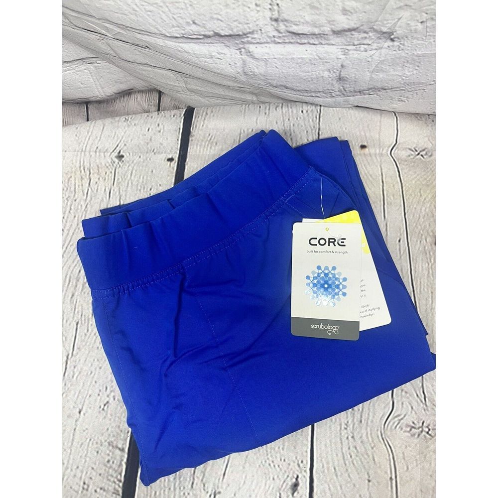 Scrubology Core‎ Womens Scrub Pants XL Petite Royal Blue New w/tags